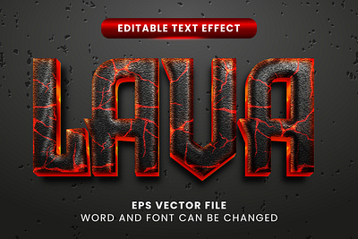 Lava Volcano 3D Editable Text Effect alphabet branding cracked creative design illustration lettering logo smoke typeset ui