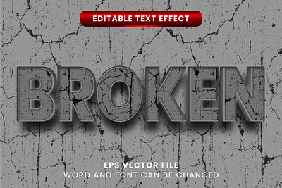 3d grunge cracked hero text effect typeset