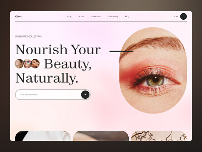 Glow - Cosmetics Website branding cosmetics design ecommerce graphic design landing page makeup ui web design