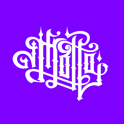 Motto Logotype art bold complex custom design gothic letters logo logotipo logotype script studio swirls typo vector