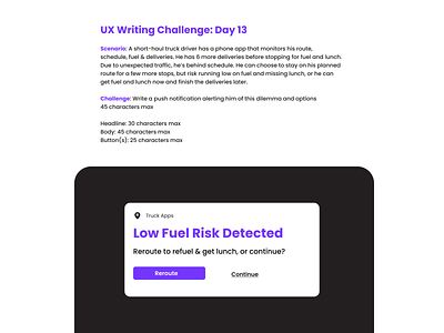 UX Writing Challenge: Day 13 alert app design notification ui ux uxwriting
