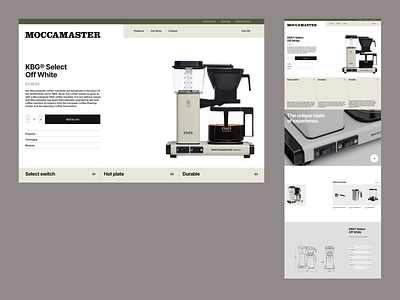 MOCCAMASTER - Concept site coffeesite conceptsite figma layout productsite ui uidesign uxui webdesign