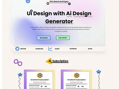 UI Design With AI Design Generator by Figma/ Xd Available. animation branding design graphic design illustration logo typography ui ux vector web design