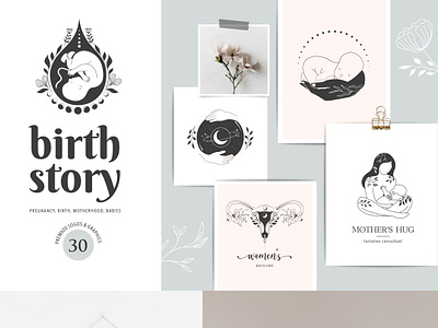Birth story - collection of logos