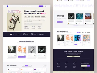 NFT Marketplace Landing Page Design branding clean crypto crypto landing page crypto nft etherium home page landing landing page design metaverse minimal nft nft marketplace nft website ui ui design web application web design webpage website design