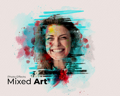 Unique Mixed Art Photo Effect Template Design 3d abstract animation art design drawing graphic design illustration motion graphics mrikhokon photo effect photoshop photoshop action ui