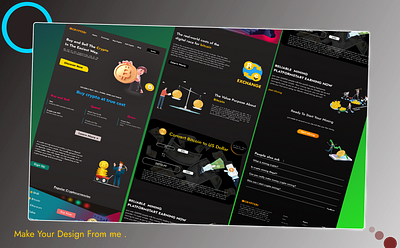 A Crypto Website Landing page design💥 3d animation app art branding design flat graphic design icon illustration illustrator logo minimal motion graphics typography ui ux vector web website