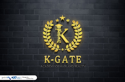 Salon K-gate & academy Logo with Outputs graphic design logo