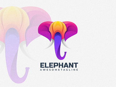 Elephant Head Colorful Logo Design 3d branding colorful design elephant graphic design illustration logo