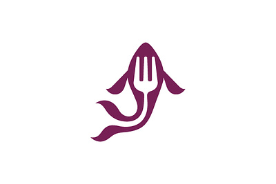 Fish Fork Logo for SALE buy cafe design designer fish for sale fork logo logoground premade purchase ready made restaurant