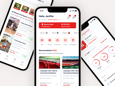 Sporta - A Sport Booking Venue and Activity active lifestyle booking app game on time mobile mobile app for sport mobile ui mobile uiux play on demand sport sport app sport booking sport booking app sport match sport mobile app venue booking