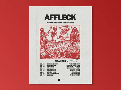 AFFLECK - Danse Macabre Danse Tour Poster band band poster branding design graphic design poster print print media tour tour poster