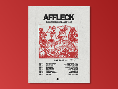 AFFLECK - Danse Macabre Danse Tour Poster band band poster branding design graphic design poster print print media tour tour poster