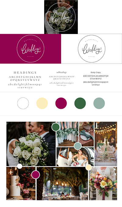 Brand & Squarespace Website Design - Wonderful Weddings with Amy brand board brand design brand identity branding graphic design logo revolutionary design studio squarespace web design website wedding planner weddings with amy wonderful weddings