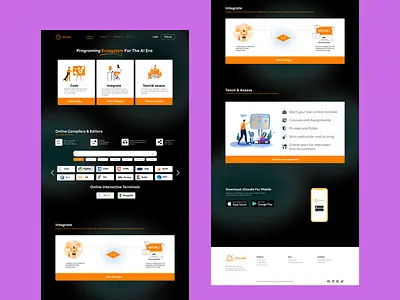 Jdoodle website design ai website attractive black ui ux website design white