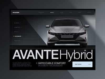 Model of Car auto branding car cars design desktop hybrid minimal model page presentation ui web webpage