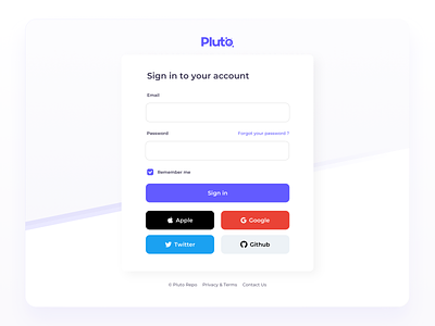 Pluto Repo Website - Login redesign connexion design email icon login loginscreen password pluto repo sign in sign up ui ux web