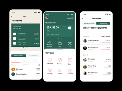 Online Banking App Design - UI UX app appdesign design mobile ui uidesign uiux ux