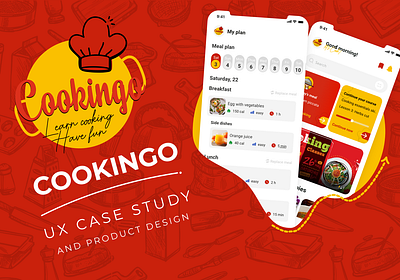 Cookingo - cooking mobile app app application branding design flat illustration logo product design ui uiux ux