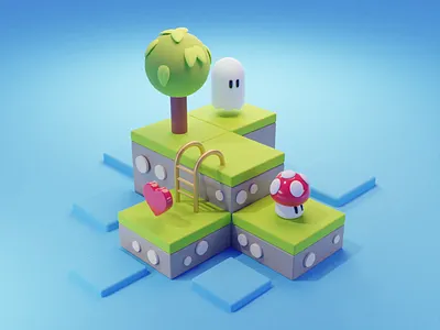 Game Animation Tutorial 3d animation blender diorama game illustration isometric level lowpoly render tutorial