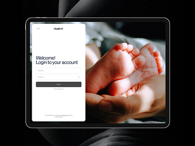 Health X® - Create account / Pregnancy Login / Sign In femtech fertility admin panel fertility app fertility app login fertility app onboarding fertility app progress tracking fertility clinic fertility startup fertility ui fulcrum login period tracking sign up trend ui ux woman app women health