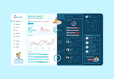 Dashboard | Language school Grouplex app dashboard design e platform education online school platform ui ux web