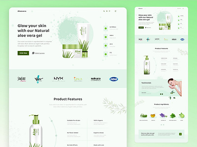 Modern Cosmetics product landing page template design ecommerce website figma ui ui design uiux design user experience design user interface web design xd