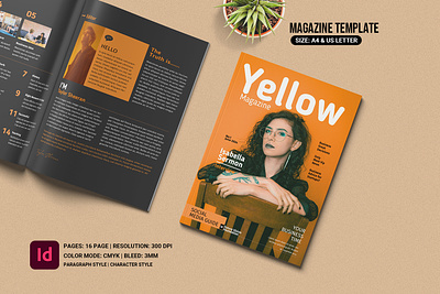 Yellow Magazine Template brochure design fashion indesign magazine multipurpose newsletter photography brochure portfolio template
