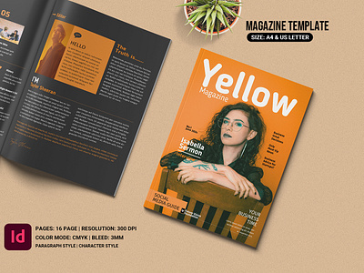 Yellow Magazine Template brochure design fashion indesign magazine multipurpose newsletter photography brochure portfolio template