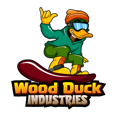 Duck mascot branding cartoon character custom logo graphic design illustration logo mascot package design vector