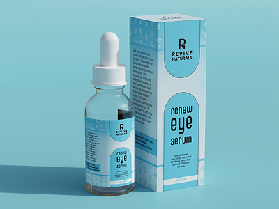 Dropper bottle and box packaging 3d mockup blue box packaging branding cosmetics cosmetics packaging design dropper bottle eye care eye serum illustration label and box design label design package design packaging packaging design serum skin care supplement label design