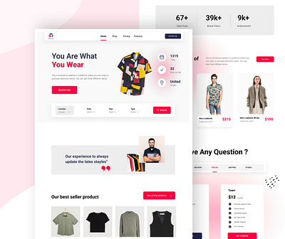 Clothing E-Commerce Web Design app branding design graphic design illustration logo typography ui ux vector