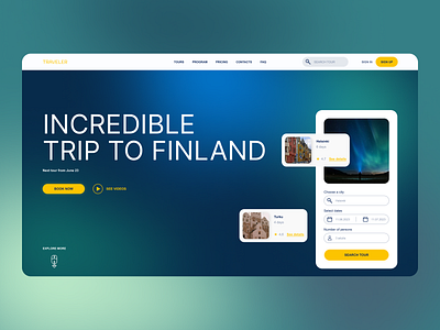 Travel concept design figma finland interface photoshop site travel ui webdesign