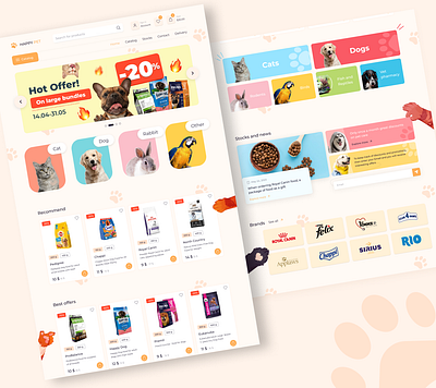 🐾HAPPYPET - Zoo Shop of pet products Web-Design design happypet online store ui uiux ux web design