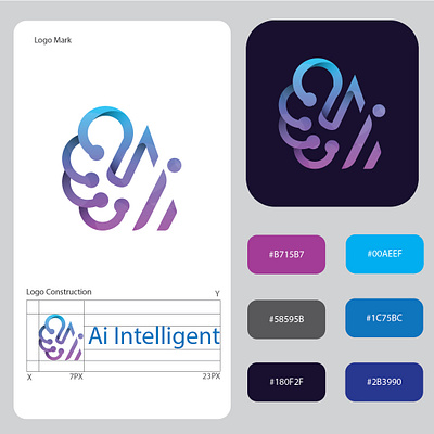 Artificial Tech Intelligence Logo Design 3d animation app art best logo brand identity branding design illustration logo