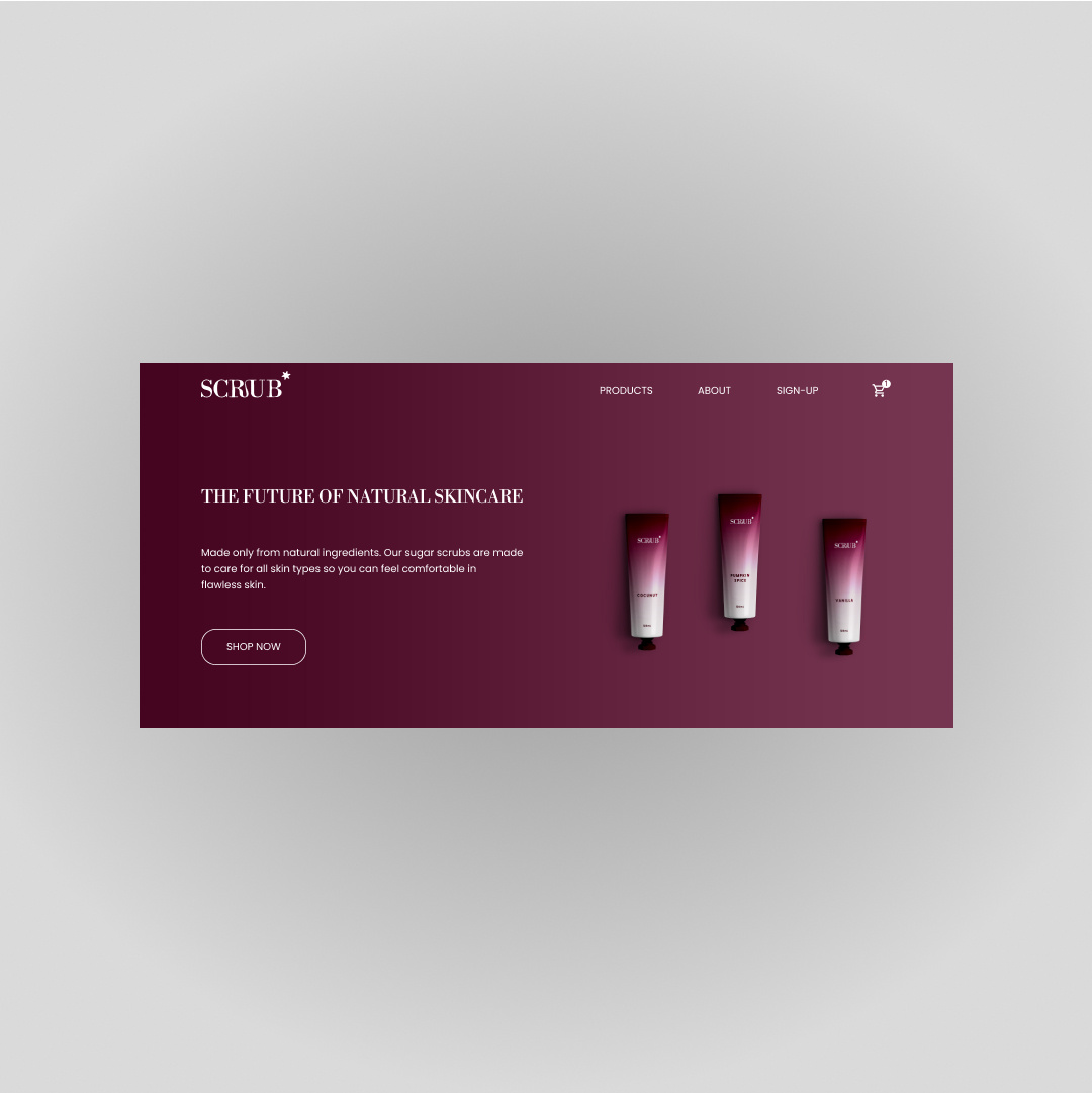 Example of Scrub web design