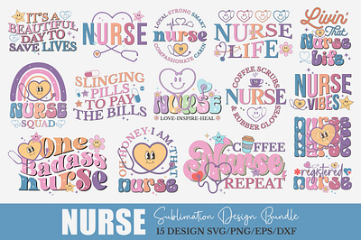 Nurse Sublimation Design Bundle digital download
