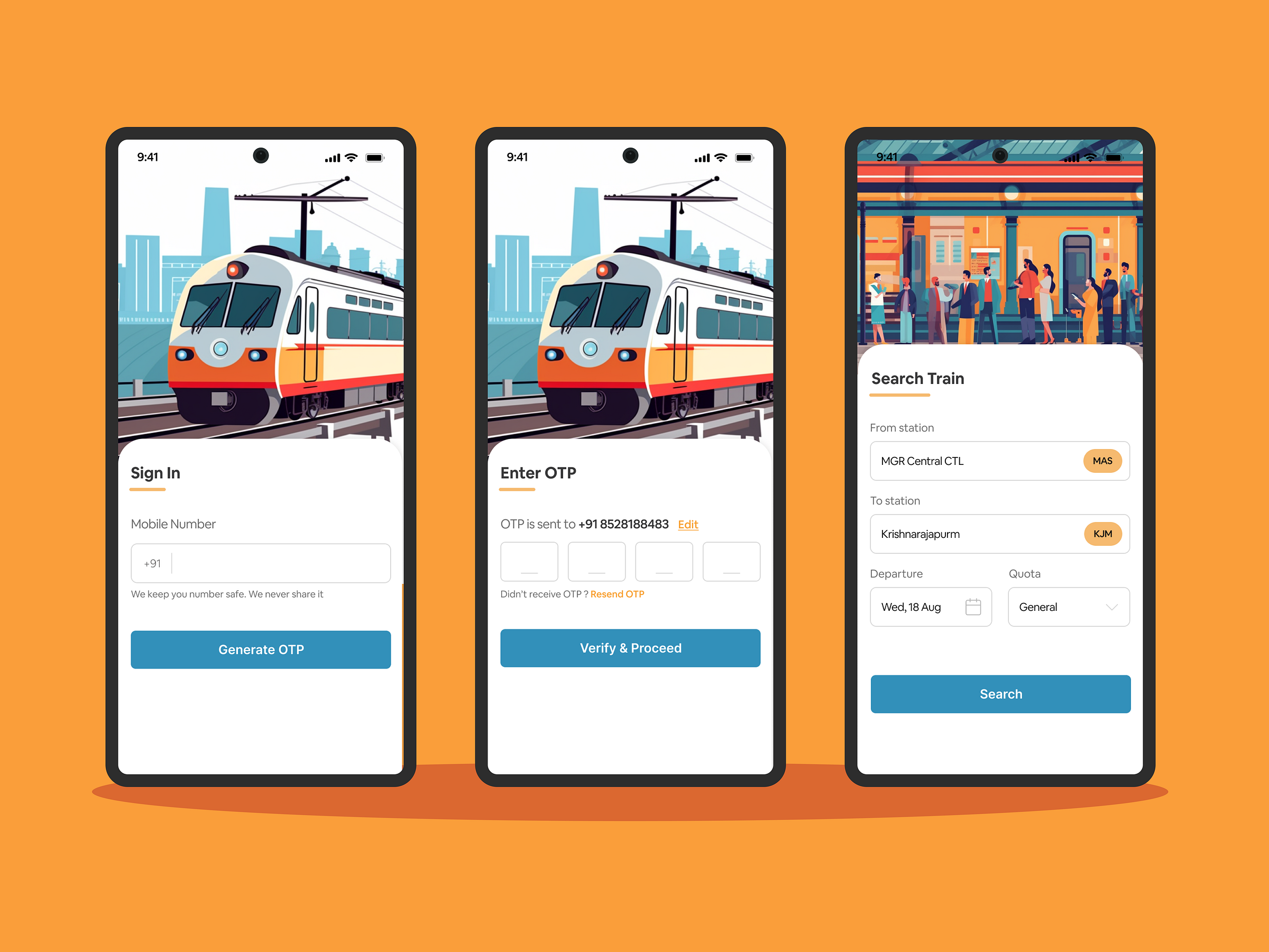 Train booking app by Harish on Dribbble