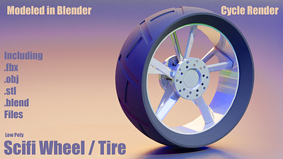 Decegani SCI-FI wheel / tire modeled in blender 3d blender car cgtrader concept design fi sci sci fi tire wheel