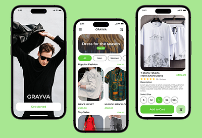 Grayva. A fashion Application app branding cloth design fashion figma ui uiux