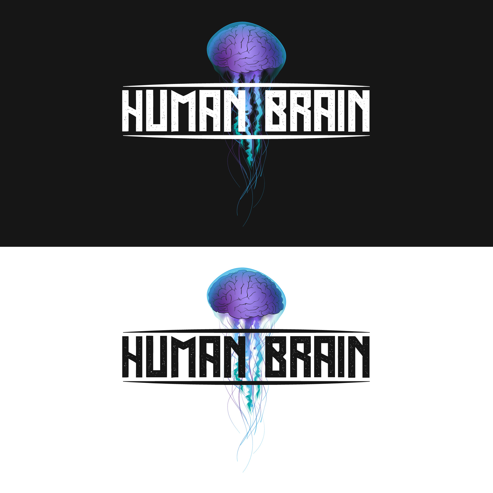 human brain art brain branding design digitalart graphic design human humanbrain illustration jellyfish logo logodesign music vector