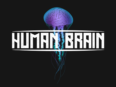 human brain art brain branding design digitalart graphic design human humanbrain illustration jellyfish logo logodesign music vector