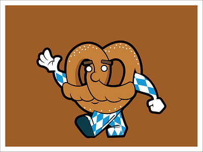 Hank Knott bavarian character design illustration knot mascot mustache pattern pretzel