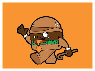 Sir Loin bun burger character cheese burger design fancy food illustration mascot meat