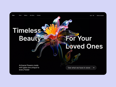 Header Concept for a Glass Flower Store clean website design concept design ui userinterface ux website