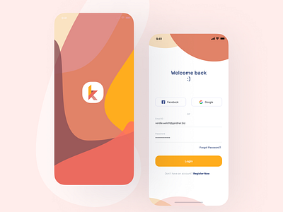 Onboarding screens (welcome and sign in) app branding design gradient graphic illustration ios logo minimal onboarding ui web