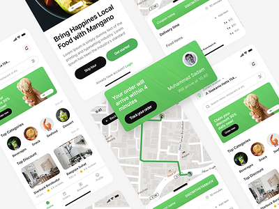 FreshGo - Food Delivery App UI KIT app clean cooking app courier delivery app ecommerce fast food food food delivery service food design food marketplace foodie grocery delivery app iko mobile app order food restaurant menu shipping visual design