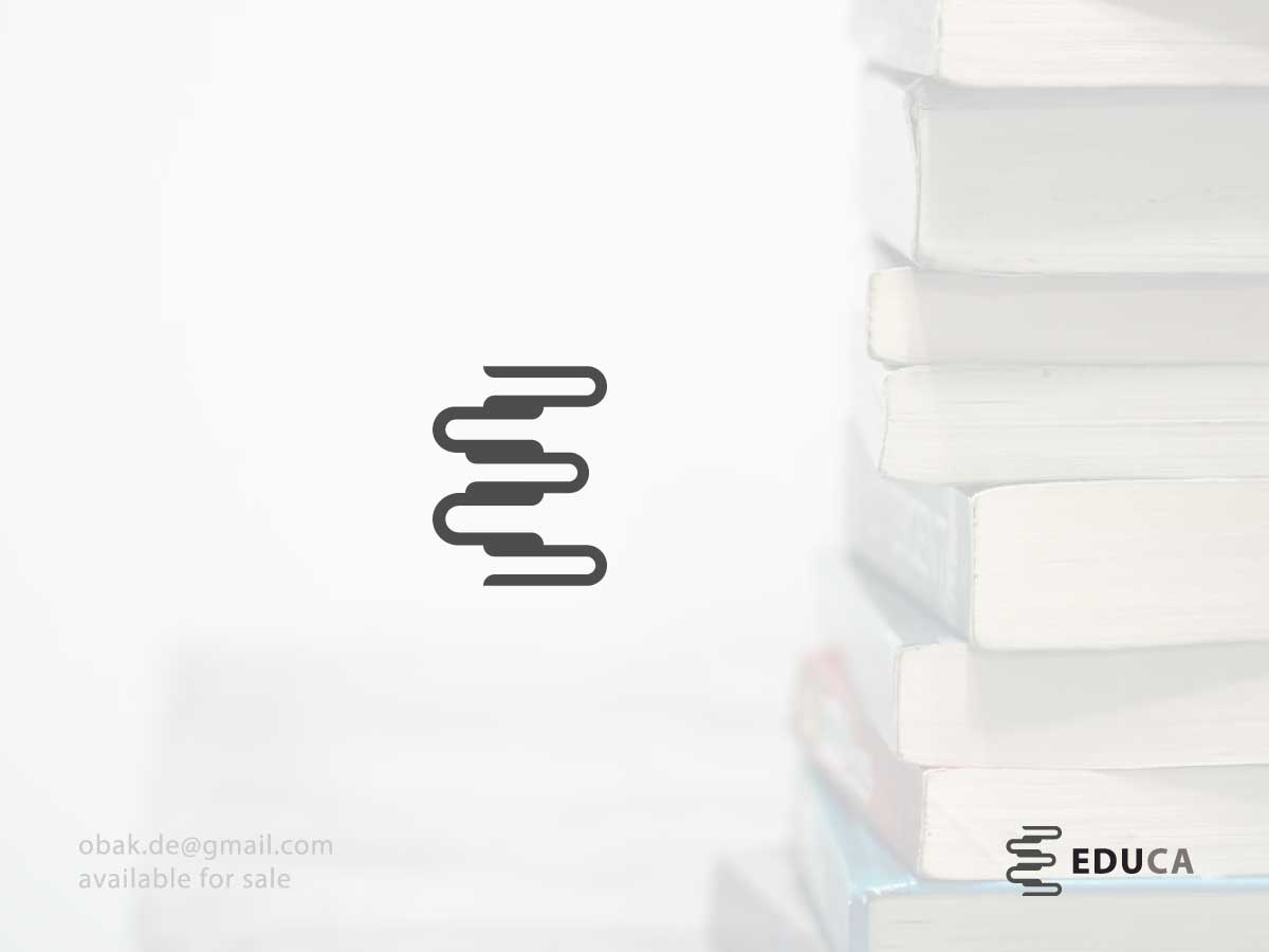 E letter mark | Educa logo design for sale best logo designer book brand identity branding corporate logo design e edu educare education icon learn learning letter e lettermark logo logotype minimal modern symbol wordmark