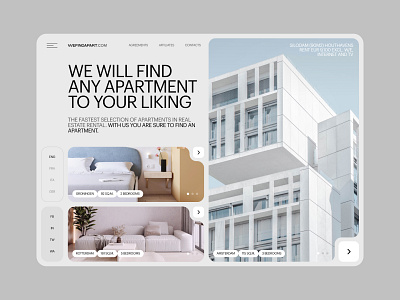 Realtor agency apartment design desktop main minimal page rent rieltor ui web webpage