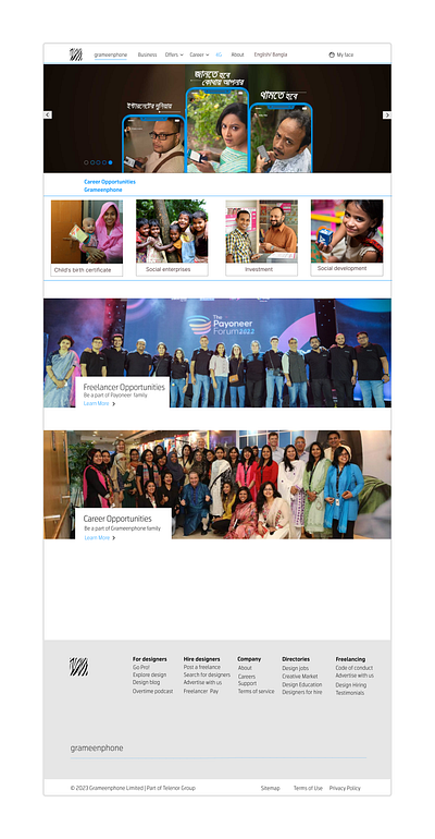 grameenphone website grameenphone graphic design ui ui ux